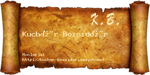 Kuchár Bozsidár névjegykártya